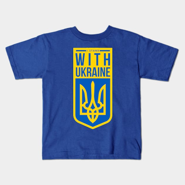 I Stand with Ukraine Kids T-Shirt by Worldengine